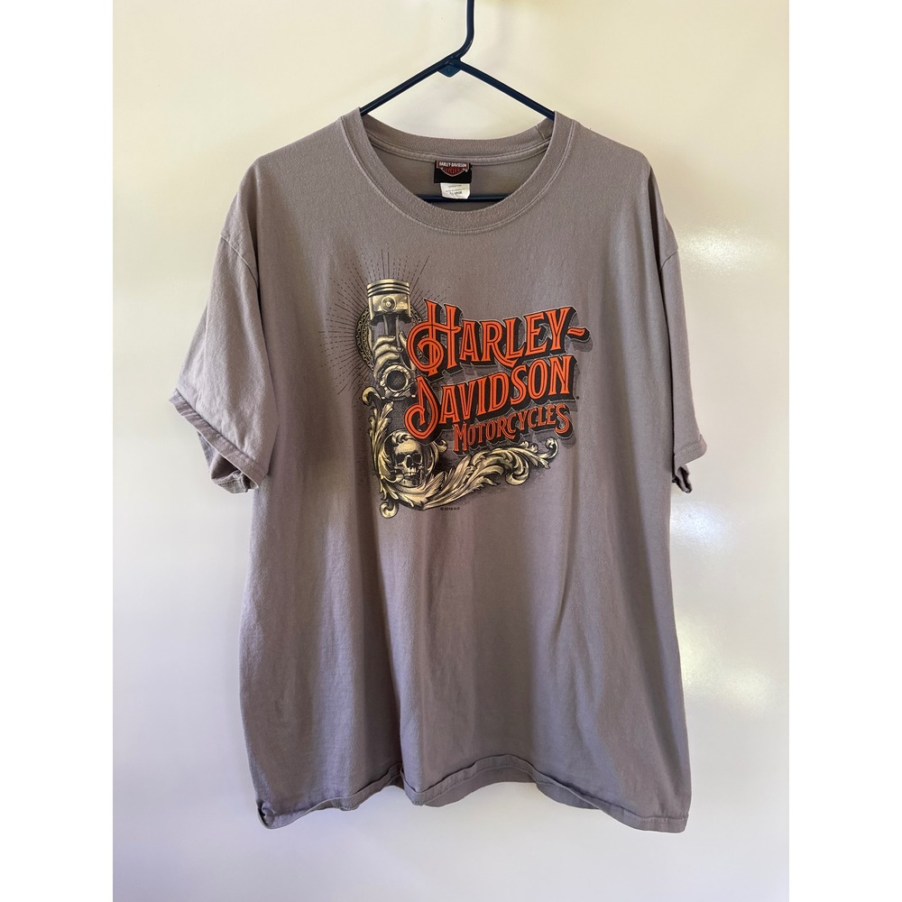 Harley-Davidson Mid America Columbia MO Graphic T-Shirt Mens XL Gray 2018 Skull